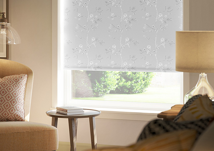 Treetop Owls, Silver - Roller Blind - Image 5